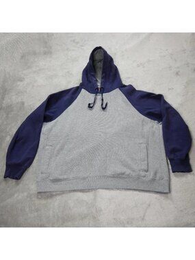 Starter Y2K Gray Blue Colorblock Hoodie Mens Large Fleece Pullover